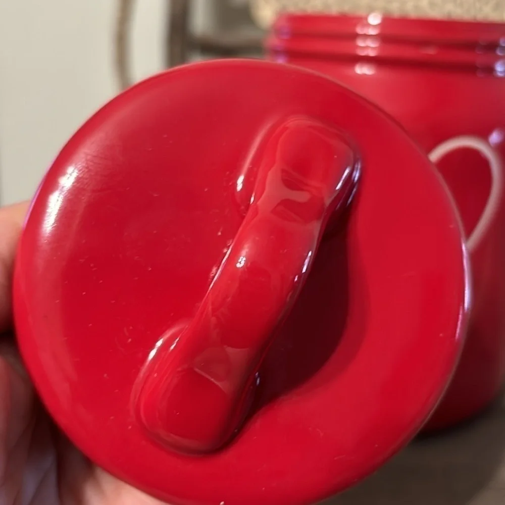 NWT RAE DUNN RED HEART BABY CANISTER
